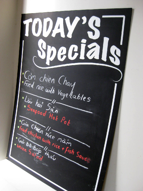 BLACKBOARD, Menu - Todays Specials 90cm x 1.2m